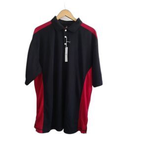 S/P Men's Moisture Wicking Red Black Polo Shirt Size Large NWT